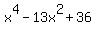 x^4-13x^2+36