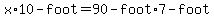 x+%2A10-foot+=90-foot%2A7-foot