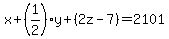 x+%2B+%281%2F2%29y+%2B+%282z-7%29+=+2101