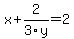x+%2B+2%2F3y+=+2%29