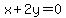 x+%2B+2y+=+0