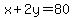 x+%2B+2y+=+80