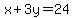 x + 3y = 24