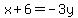 x+%2B+6+=+-3y