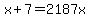 x+%2B+7+=+2187x