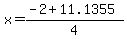 x+=+%28-2+%2B+11.1355%29%2F4+