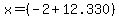 x+=+%28-2+%2B12.330+%29%29%2F%282%29+