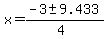 x+=+%28-3+%2B-+9.433%29%2F%284%29+