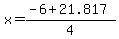 x+=+%28-6+%2B+21.817%29%2F4
