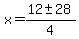 x+=+%2812+%2B-+28%29%2F4