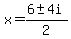 x+=+%286+%2B-+4i%29%2F2+