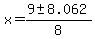 x+=+%289+%2B-+8.062%29+%2F+8