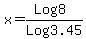 x+=+%28Log8%29%2FLog+3.45