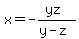 x+=+-+%28yz%29%2F%28y-z%29