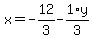 x+=+-12%2F3+-+1%2Ay%2F3