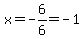 x+=+-6%2F6+=-1