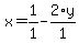 x+=+1%2F1+-+2%2Ay%2F1