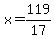x+=+119%2F17