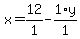 x+=+12%2F1+-+1%2Ay%2F1