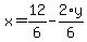 x+=+12%2F6+-+2%2Ay%2F6