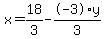 x+=+18%2F3+-+-3%2Ay%2F3