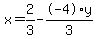 x+=+2%2F3+-+-4%2Ay%2F3