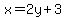 x+=+2y%2B3