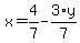 x+=+4%2F7+-+3%2Ay%2F7