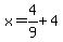 x+=+4%2F9+%2B+4