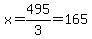 x+=+495%2F3+=+165