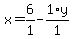x+=+6%2F1+-+1%2Ay%2F1