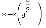 x+=+k%28y%5E%283%2F2%29%29