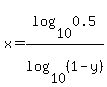 x+=+log%2810%2C0.5%29%2Flog%2810%2C%281+-+y%29%29