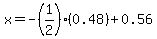 x++=++-+%281%2F2%29+%280.48%29+%2B+0.56