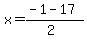 x+=+%28-1+-+17%29%2F%282%29
