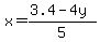 x+=+%283.4+-4y%29%2F5