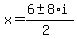 x+=+%286+%2B-+8%2Ai%29%2F%282%29