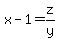 x-1=z%2Fy