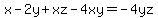 x-2y%2Bxz-4xy=-4yz+