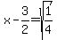 x-3%2F2+=+sqrt%281%2F4%29