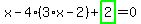 x-4%2A%283%2Ax-2%29%2Bhighlight_green%28+2+%29=0