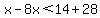 x-8x%3C14%2B28