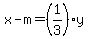 x-m+=+%281%2F3%29y