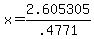 x=2.605305%2F.4771