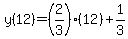 y%2812%29=%282%2F3%29%2812%29%2B1%2F3