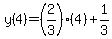 y%284%29=%282%2F3%29%284%29%2B1%2F3