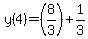 y%284%29=%288%2F3%29%2B1%2F3