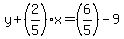 y+(2/5)x=(6/5)-9
