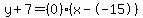 y%2B7=%280%29%28x--15%29