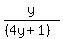 y/((4y+1))